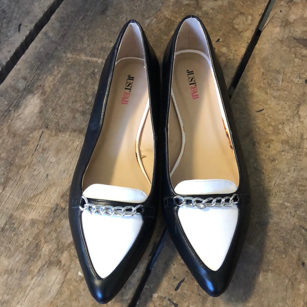 Classy black and white flats